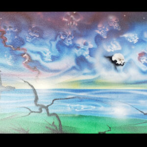 "Impending Doom", 36"X12" Airbrush Acrylic on Canvas